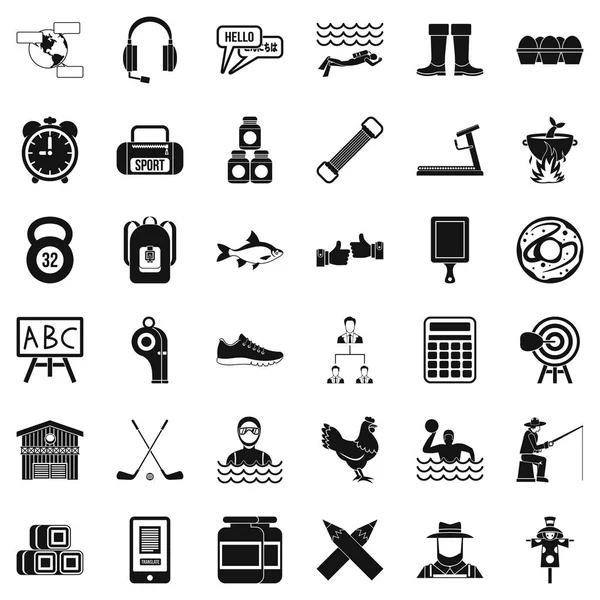 Spor Icons set, basit tarzı