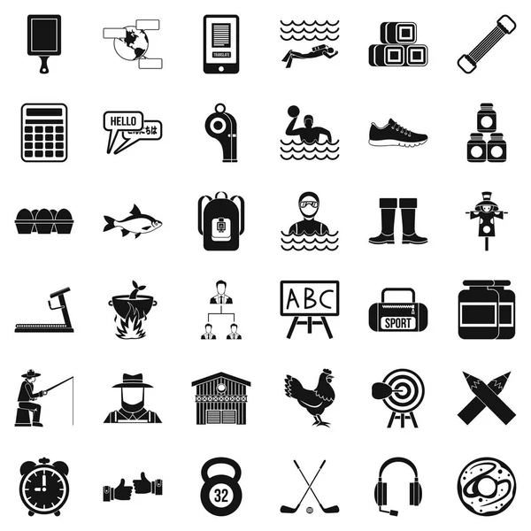 Spor Icons set, basit tarzı için aksesuarlar