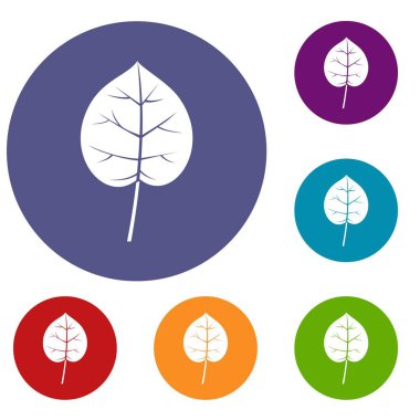 Linden yaprak Icons set