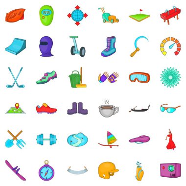 Spor faaliyet simgeleri ayarla, tarzı çizgi film