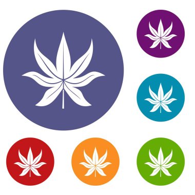 Kestane yaprak Icons set