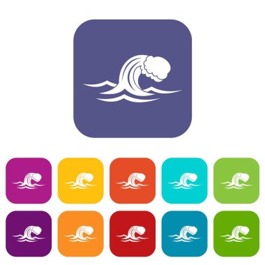 Köpüklü dalga Icons set