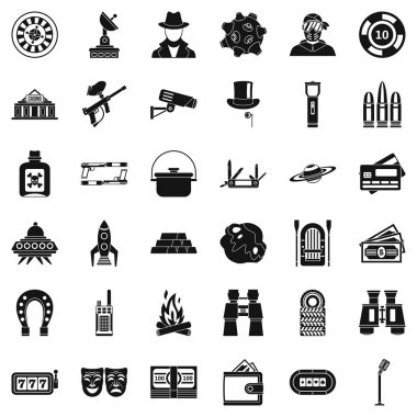 Yetişkin oyunları Icons set, basit tarzı