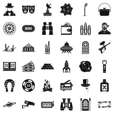 Aktif spor Icons set, basit tarzı