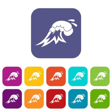 Sörf dalga Icons set