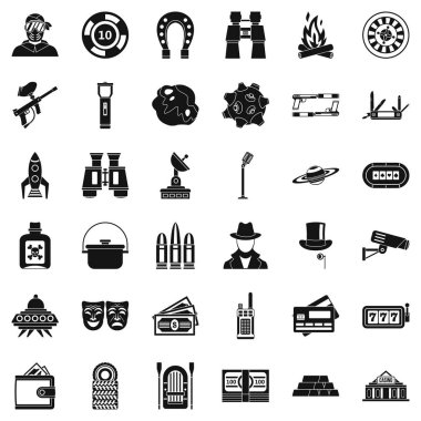 Adam Icons set, basit tarzı için oyun