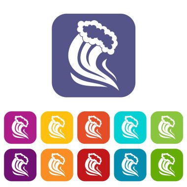 Köpüklü sıçrama Icons set