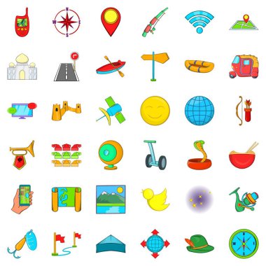 Yaz spor simgeleri ayarla, tarzı çizgi film