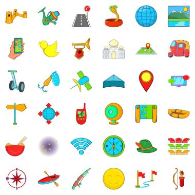 Eğlence spor Icons set, karikatür tarzı