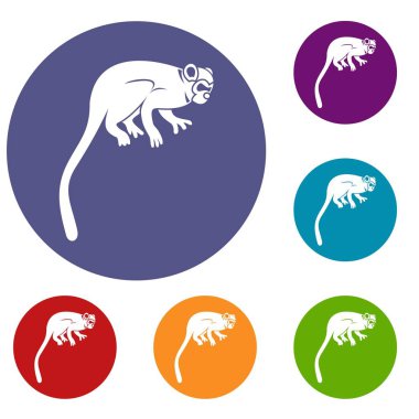 Marmoset maymun Icons set