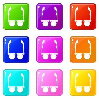 Gözlük siyah yuvarlak lensler ile 9 ayarla