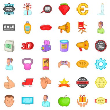 Farklı reklam Icons set, karikatür tarzı