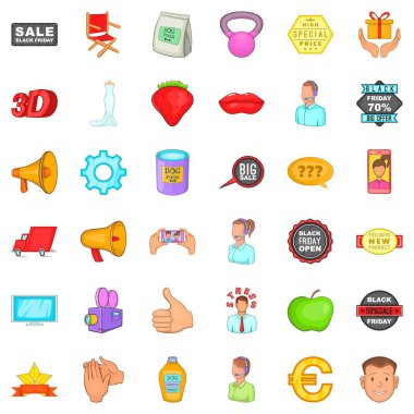 Özel reklam Icons set, karikatür tarzı