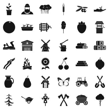 Tarım Icons set, basit tarzı