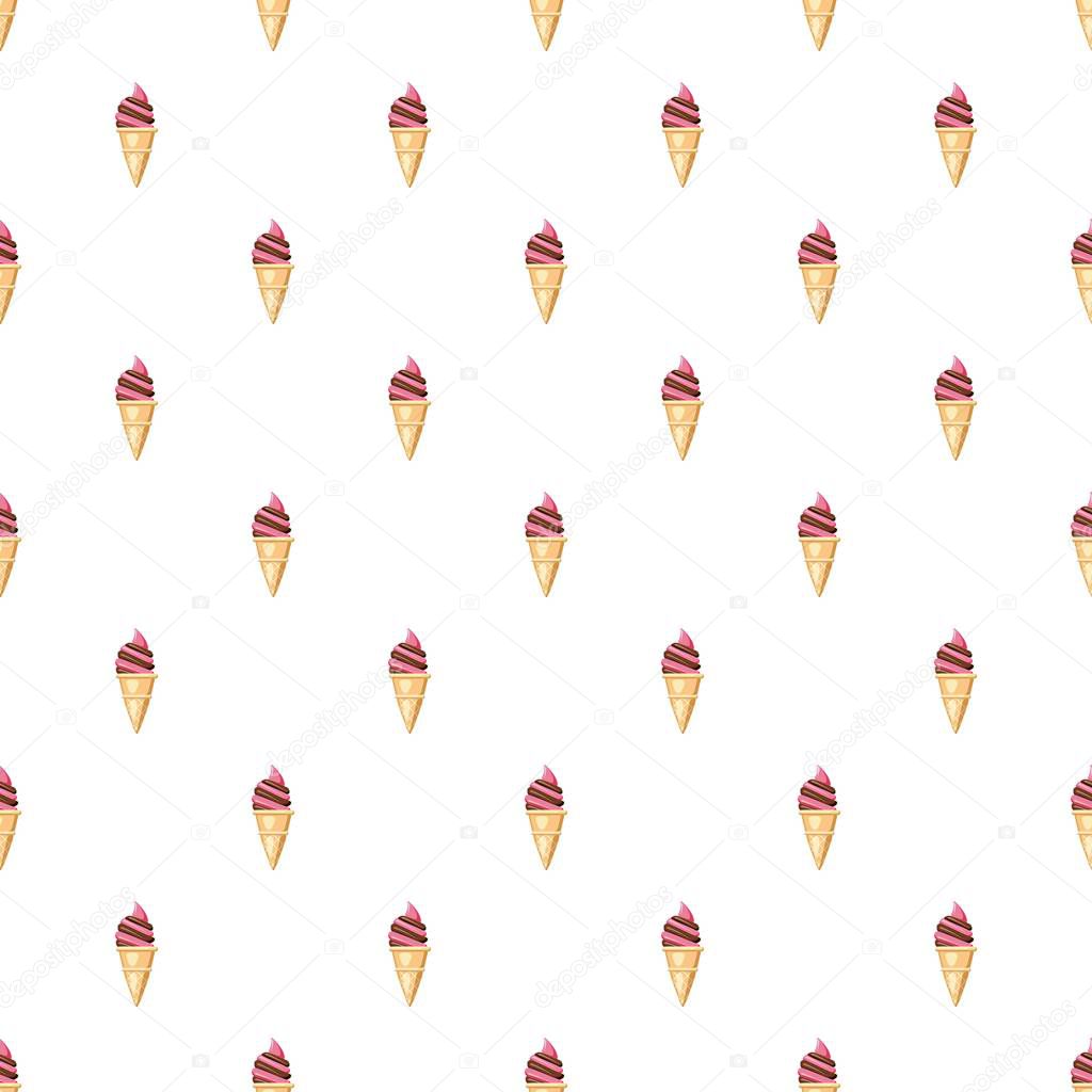 Ice cream pattern seamless repeat in cartoon style vector illustration