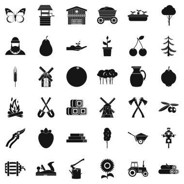 Agronomi Icons set, basit tarzı