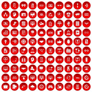 kırmızı 100 arabirimi Icons set