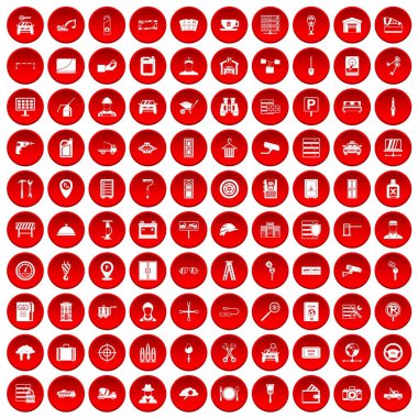kırmızı 100 anahtarları Icons set