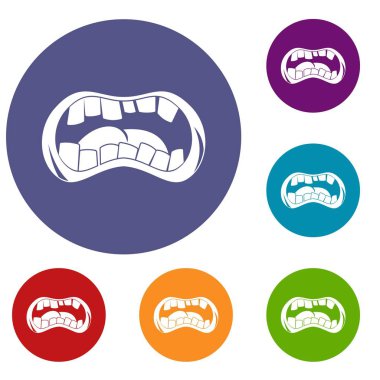 Zombi ağız Icons set