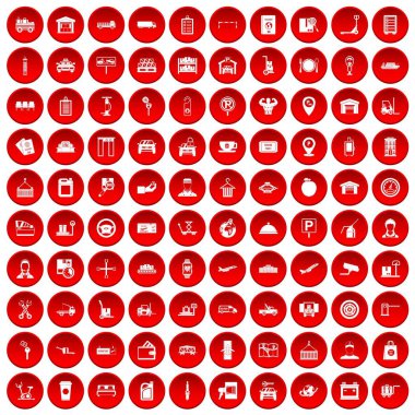 kırmızı 100 yükleyici Icons set