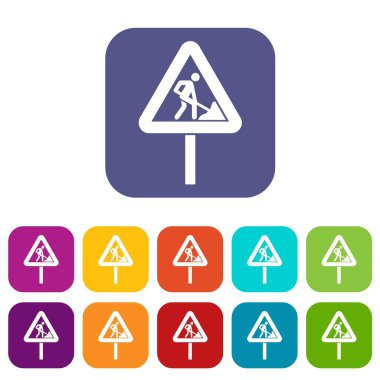 Yol çalışmaları Icons set kayıt