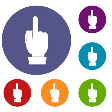 Orta parmak el işareti Icons set