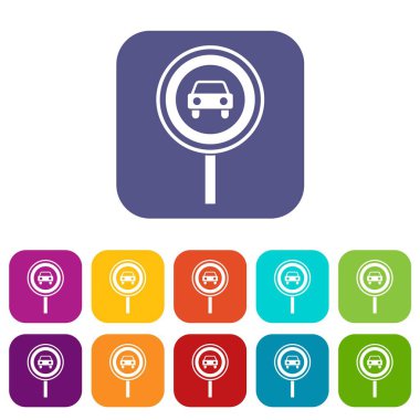 Yasaklayan trafik işareti Icons set