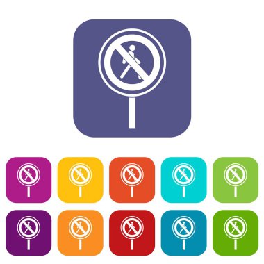 Hiçbir yaya işareti Icons set