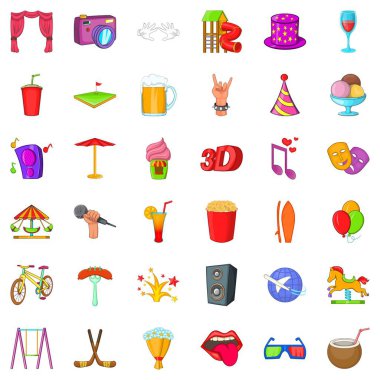 Cazibe Icons set, karikatür tarzı