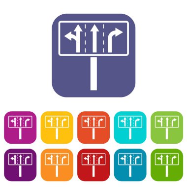 Trafik yolları kavşak kavşak Icons set