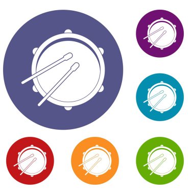 Icons set drum