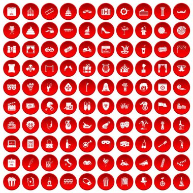 kırmızı 100 maskesi Icons set