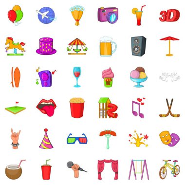 Bahçesi Icons set, karikatür tarzı