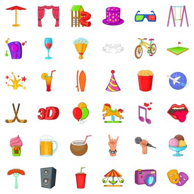 Lunapark Icons set, karikatür tarzı