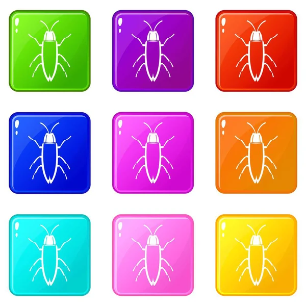 Conjunto de iconos de cucaracha 9 — Vector de stock