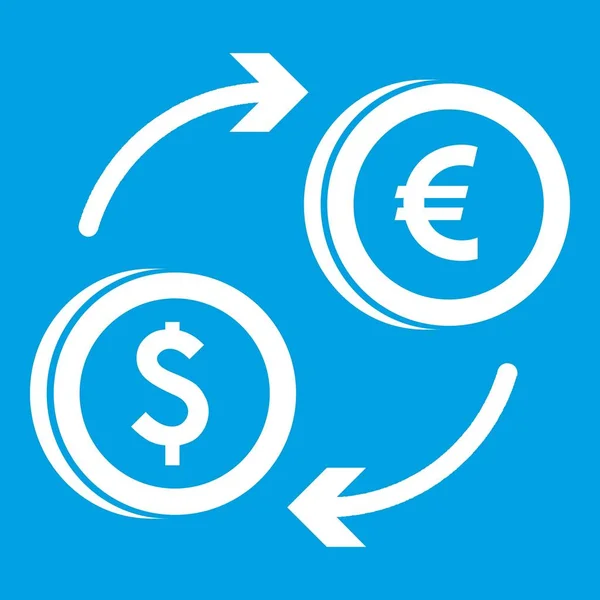 Euro dollar euro exchange icon white — Stock Vector