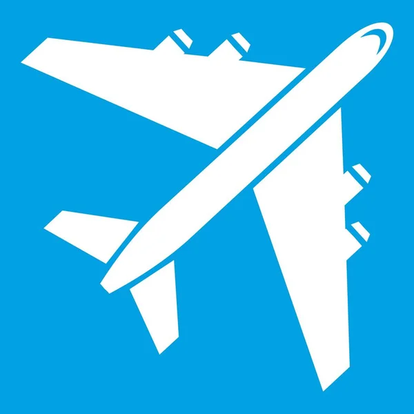 Icône avion de ligne passager blanc — Image vectorielle