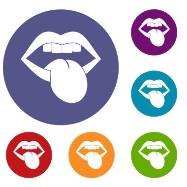 Rock amblemi Icons set