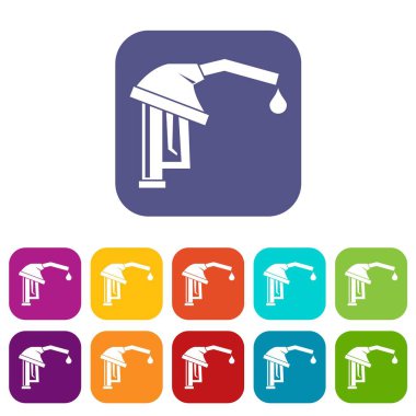 Benzin pompa meme Icons set