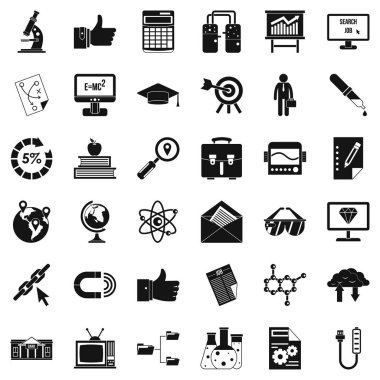 Analytics Icons set, basit tarzı