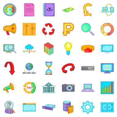 Aksesuar simge seti, karikatür tarzı