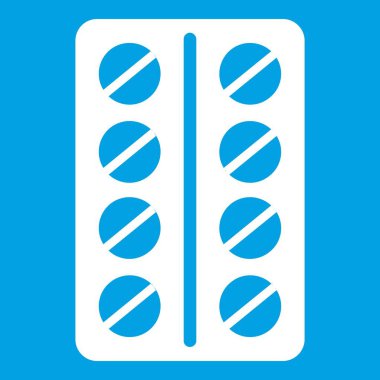 Vakumlu ambalaj simgesi beyaz yuvarlak hapları