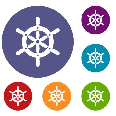 Gemi tekerlek Icons set
