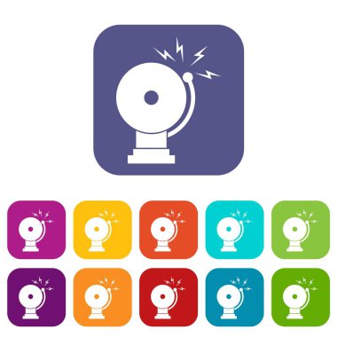 Yangın alarm Icons set