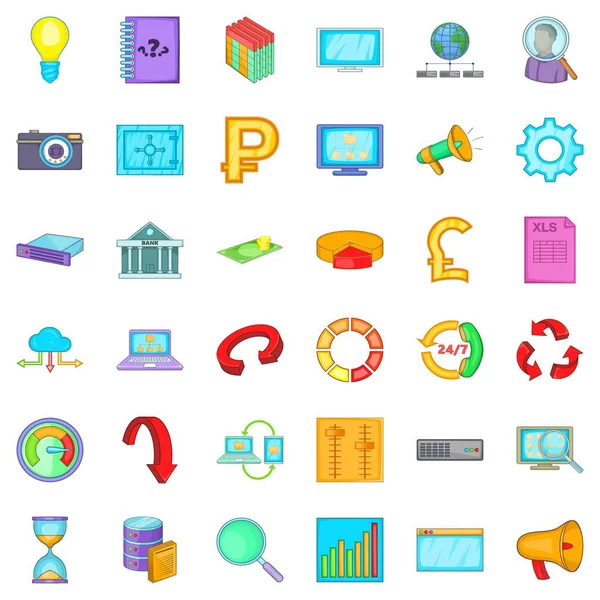 Analiz Icons set pazarlama, karikatür tarzı