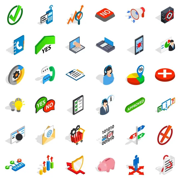 İstatistik Icons set, izometrik stili