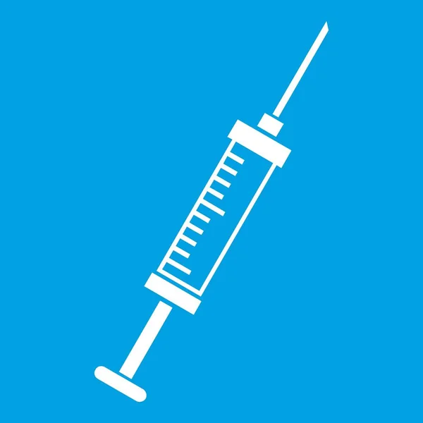 주사기 아이콘 화이트 — 스톡 벡터