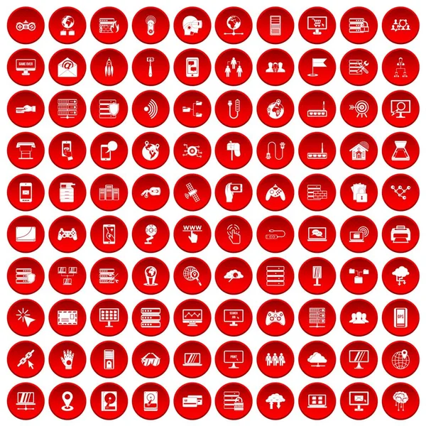 kırmızı 100 Ağ Icons set