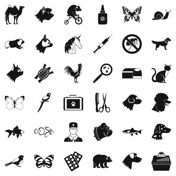 Veteriner Icons set, basit tarzı