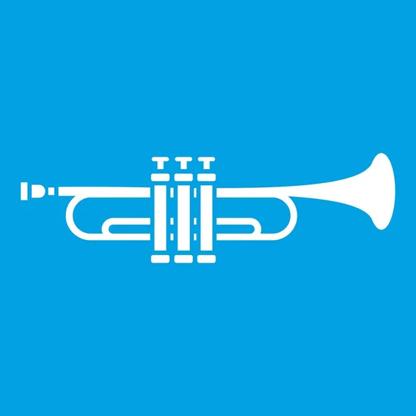 Brass trumpet icon white — Stock Vector